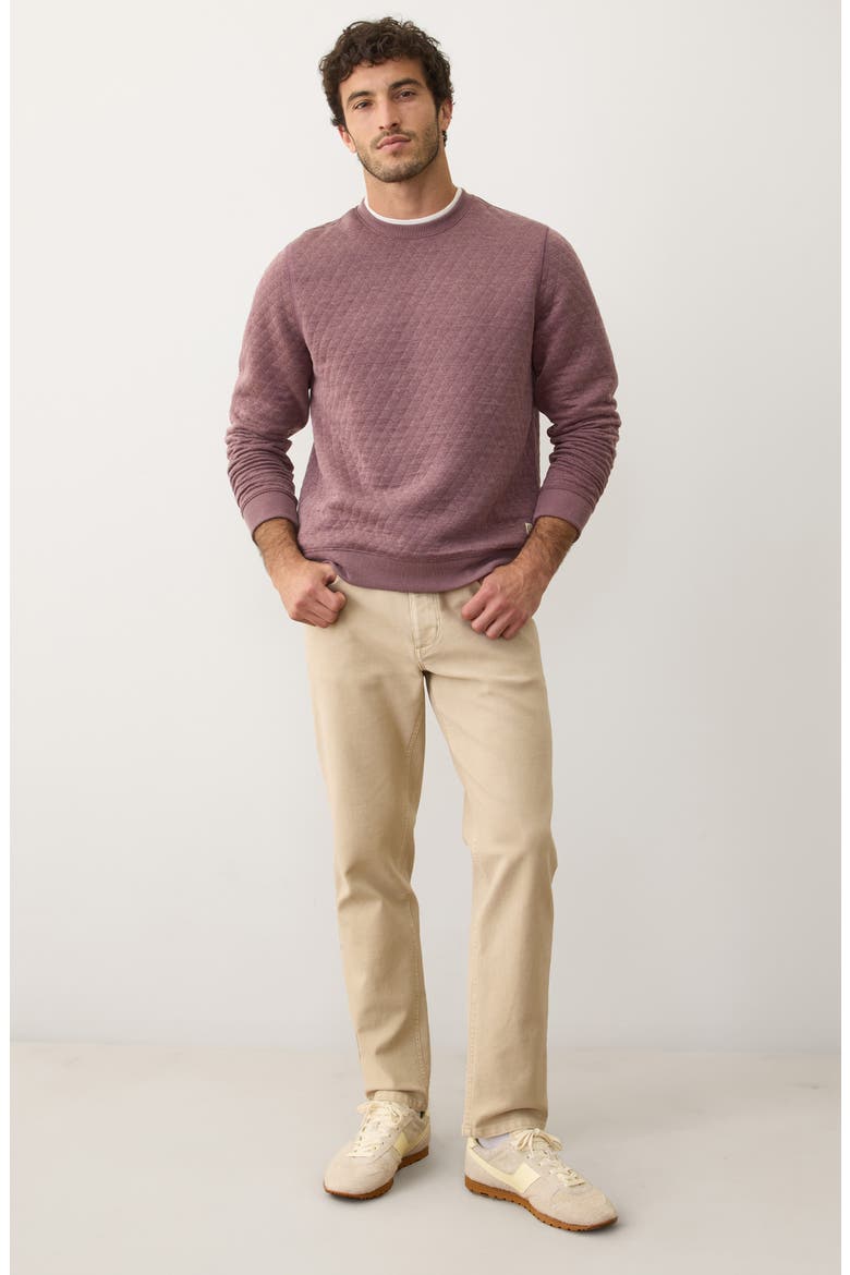 Corbet Quilted Crewneck Sweatshirt, Alternate, color, PLUM STEEL
