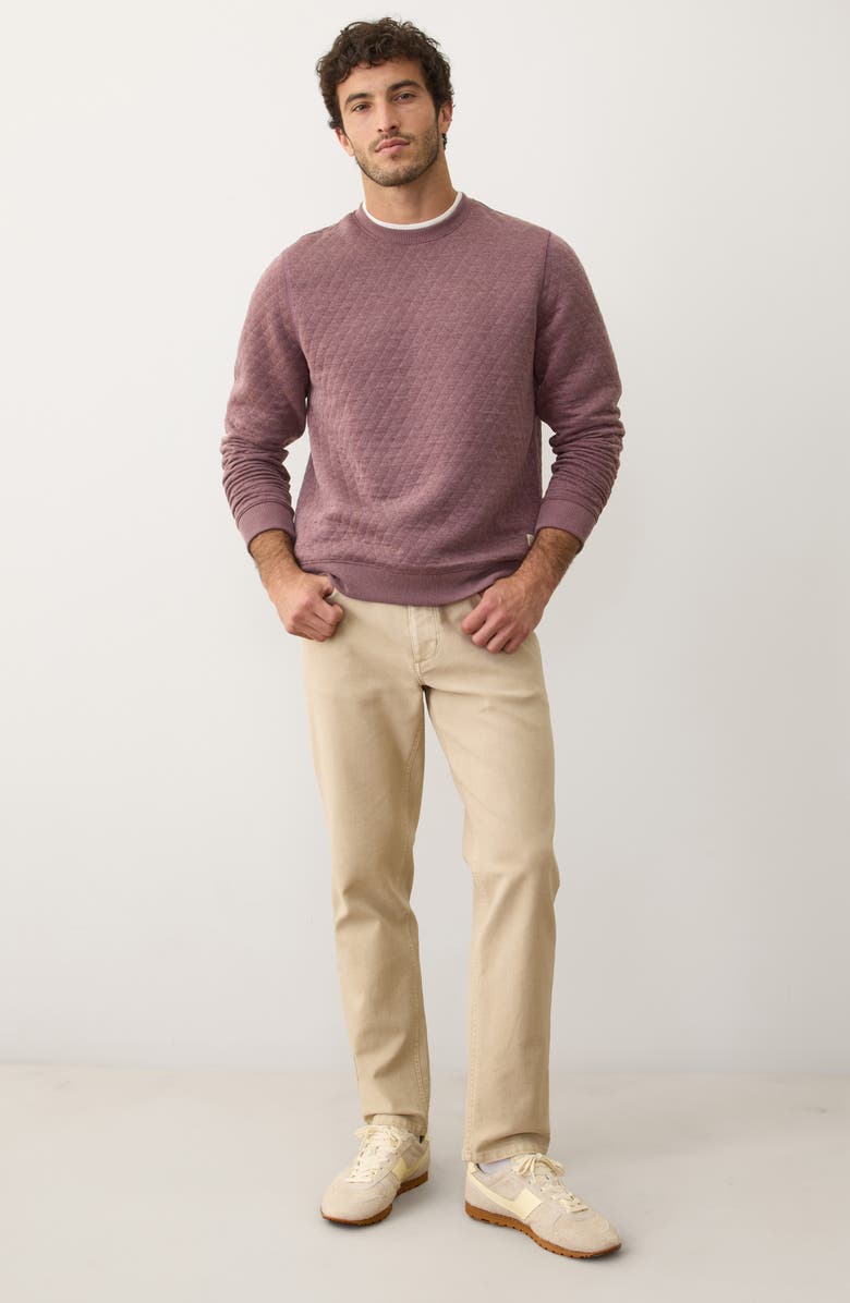 Marine Layer Corbet Quilted Crewneck Sweatshirt, Alternate, color, Plum Steel
