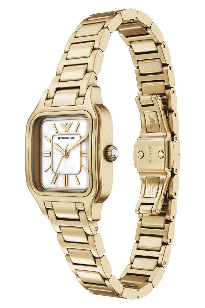 Mother-of-Pearl Bracelet Watch, 26mm x 26.5mm, Alternate, color, GOLD