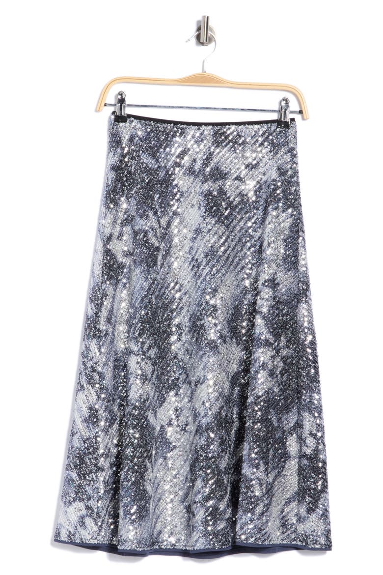 Araminta Sequin Midi Skirt, Main, color, SHADOW DANCER BLACK