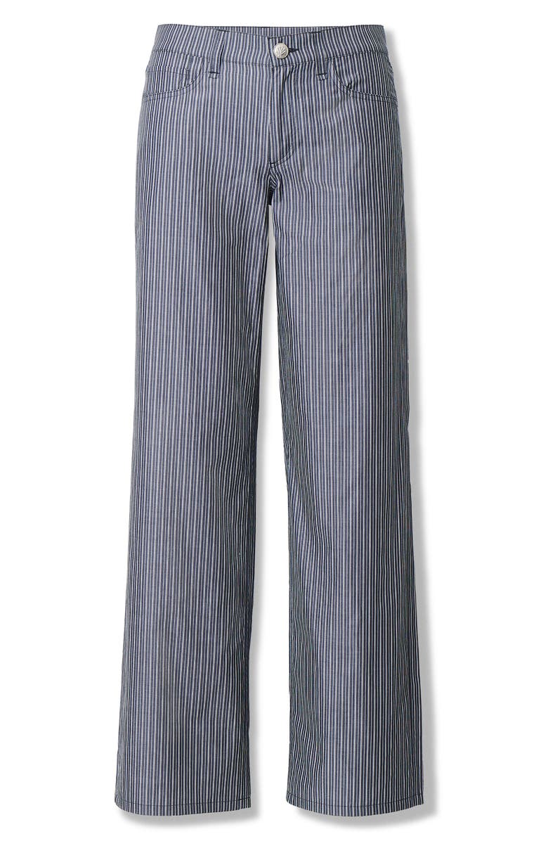 rag & bone Saige Stripe Straight Leg Cotton Poplin Pants, Alternate, color, Salst