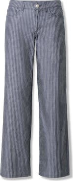 rag & bone Saige Stripe Straight Leg Cotton Poplin Pants