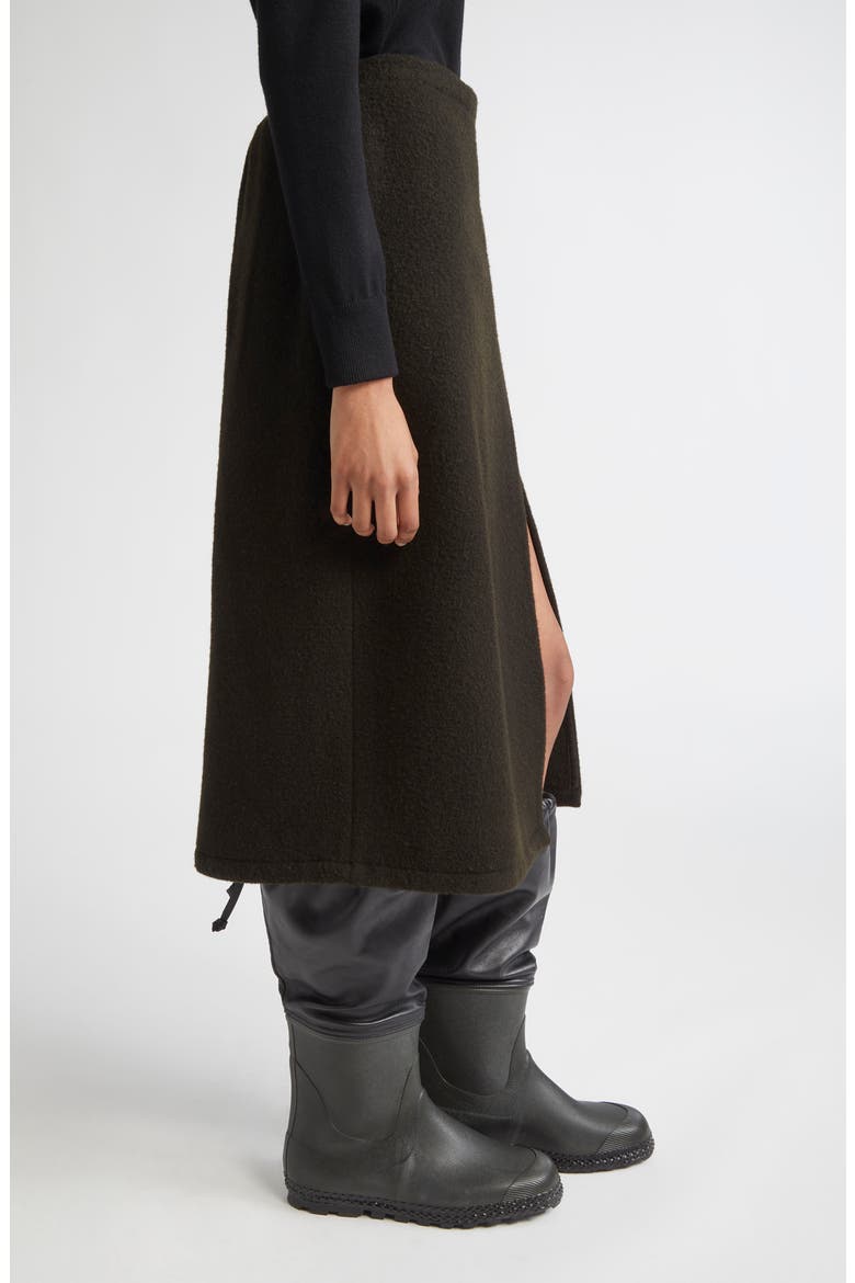 Wool Fleece Wrap Skirt, Alternate, color, TOURBE FLEECE