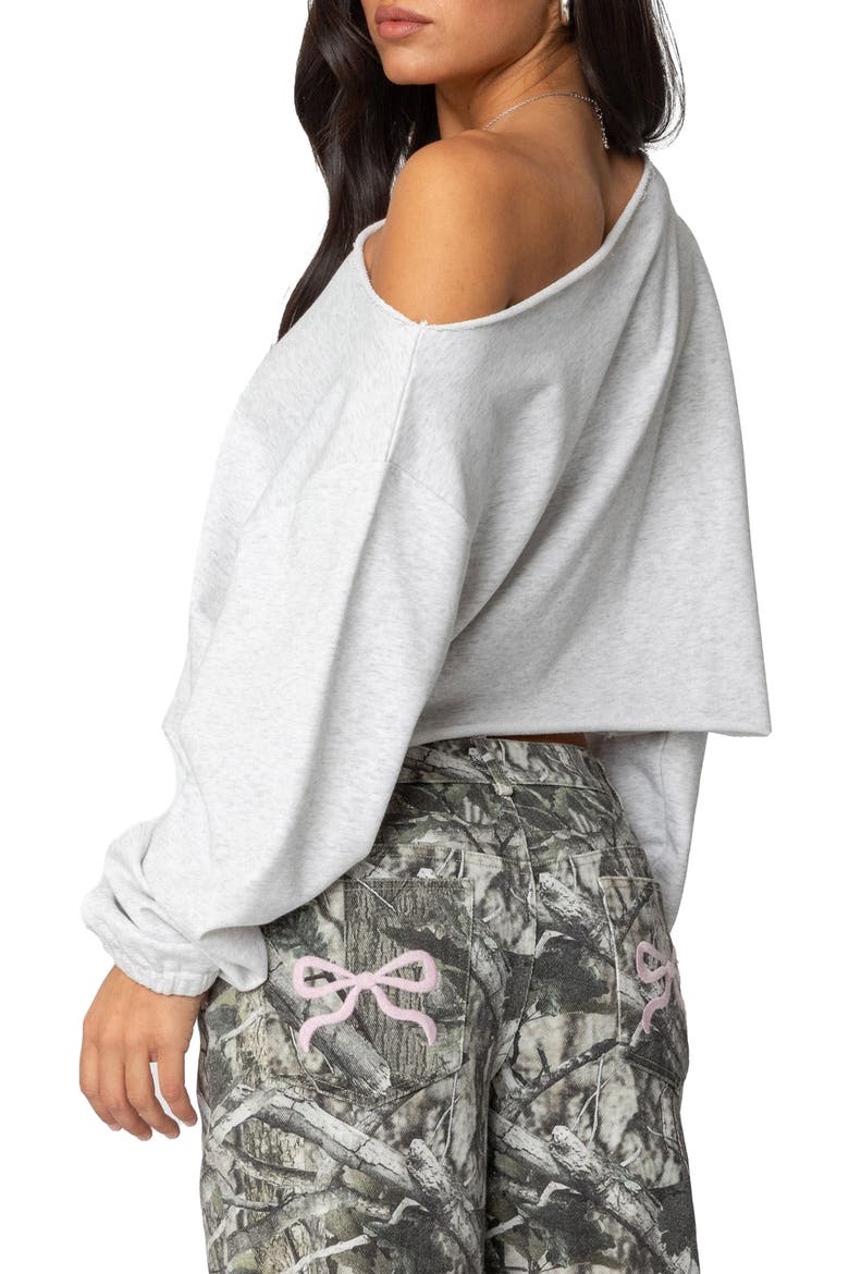 Avenline One-Shoulder Light Sweatshirt, Alternate, color, GRAY-MELANGE