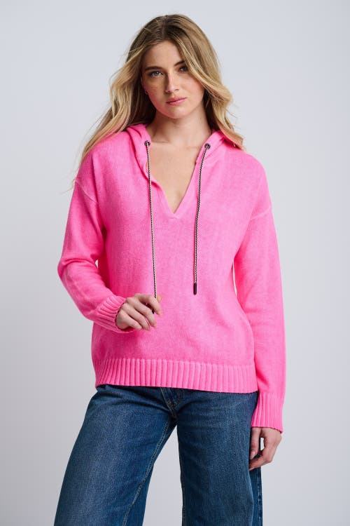 Lisa Todd Neon Lights Cotton Knit Hoodie In Pink