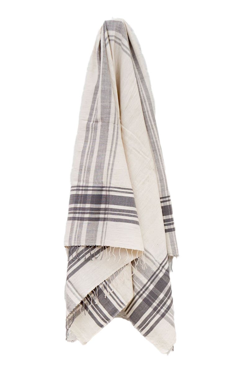 Creative Women Cabin Hatch Cotton Throw Blanket, Main, color, Gray