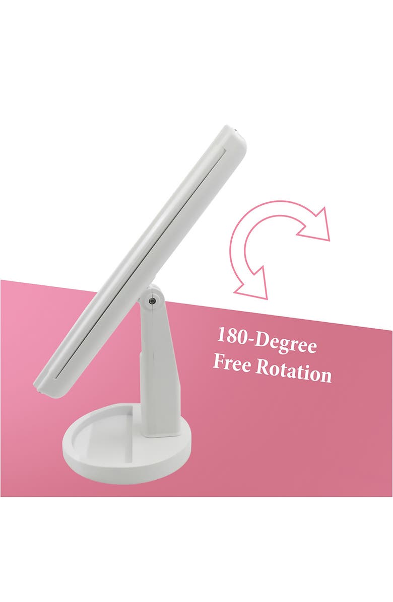 PURSONIC Tri-Fold Vanity Makeup Mirror, Alternate, color, White