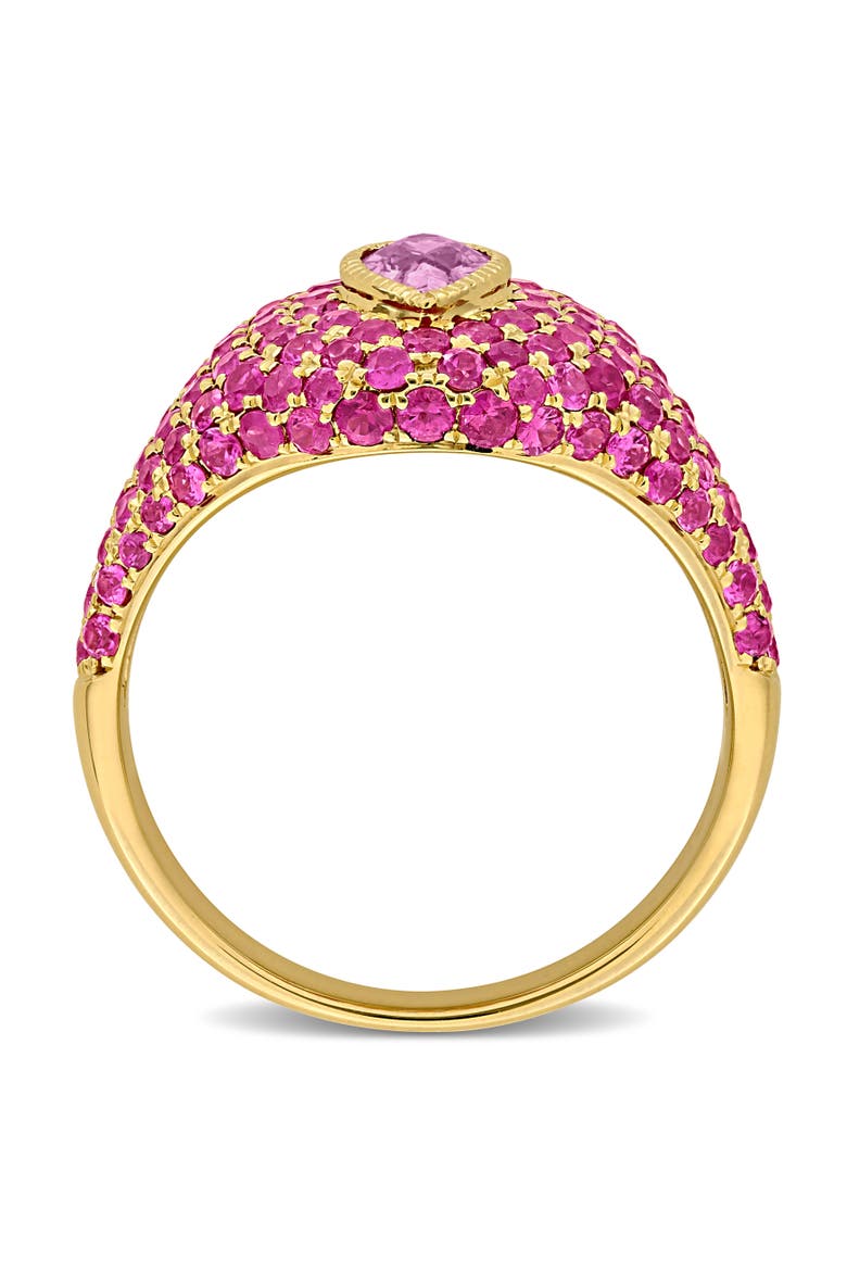 Pink Sapphire Pear Cluster Cocktail Ring 14k, Alternate, color, Pink Sapphire