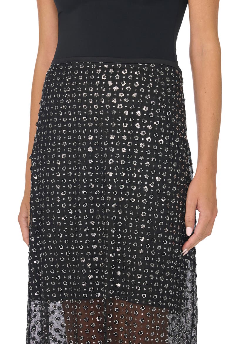 Mesh Midi Skirt, Alternate, color, RICH BLACK