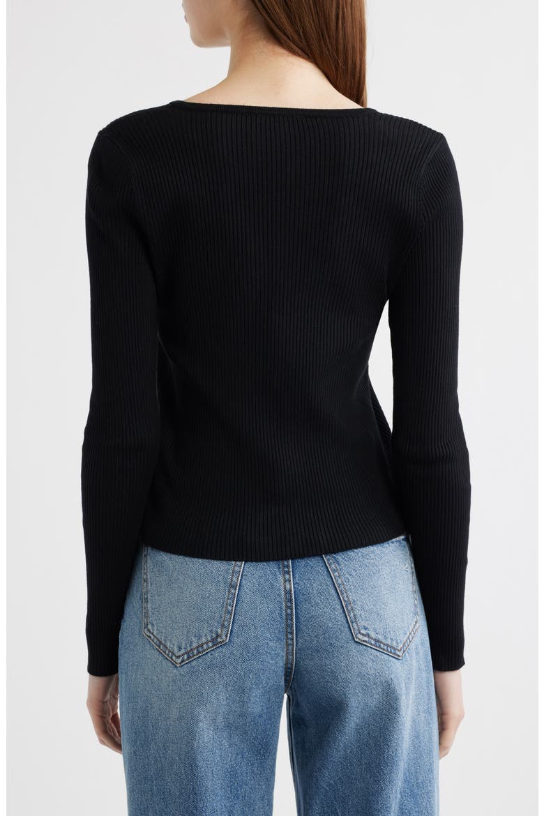 Rib Cardigan, Alternate, color, BLACK