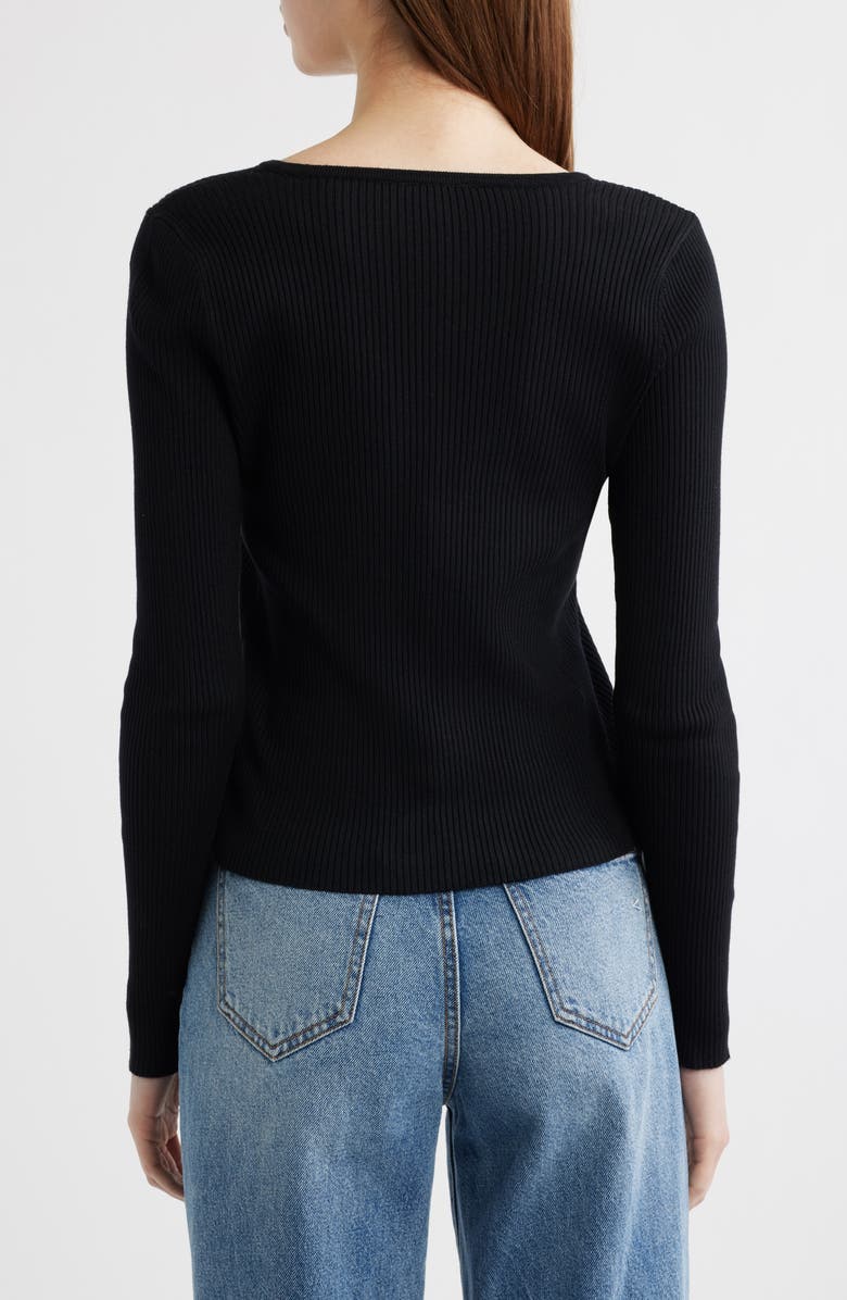 Mavi Jeans Rib Cardigan, Alternate, color, Black