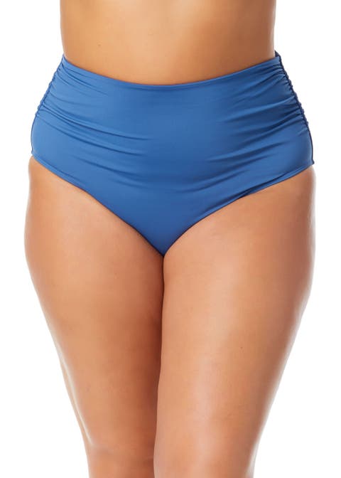 Women's Plus High Waisted Shirred Bottom