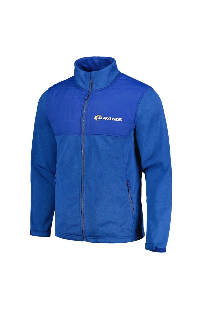 DUNBROOKE Men's Dunbrooke Heather Royal Los Angeles Rams Explorer Tech Full-Zip Jacket, Alternate, color, 