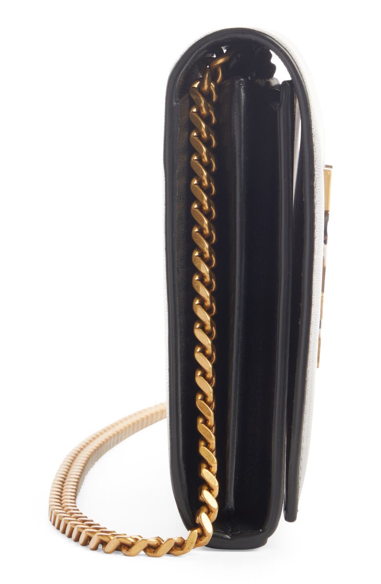 Saint Laurent Kate Leather Wallet on a Chain, Alternate, color,