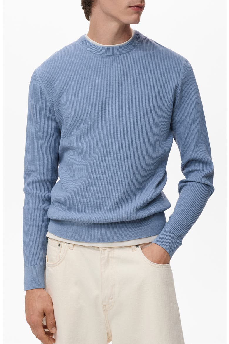 Regular Fit Crewneck Rib Sweater, Main, color, CHINA BLUE