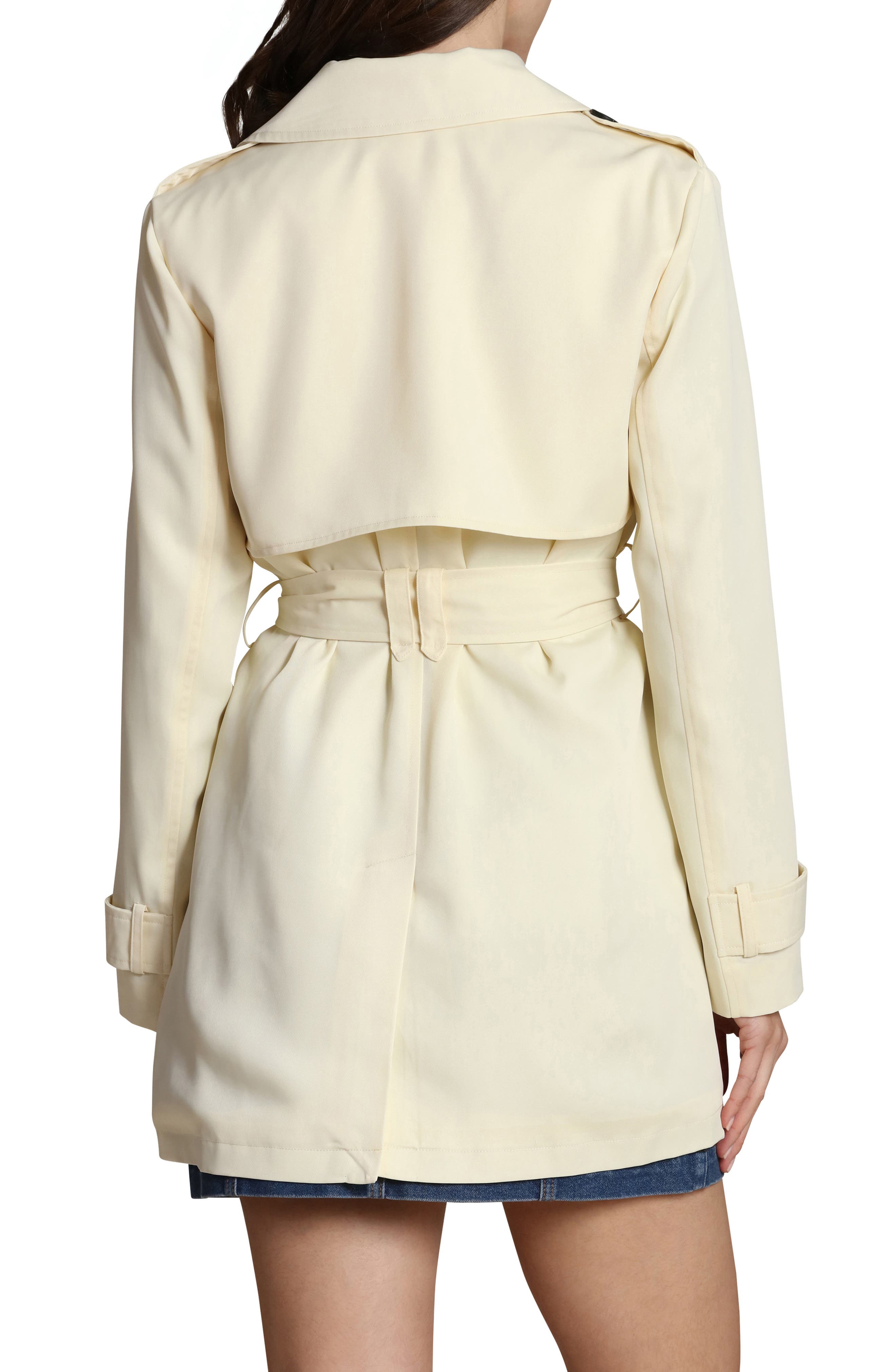 Double Breasted Short Trench Coat - image 2