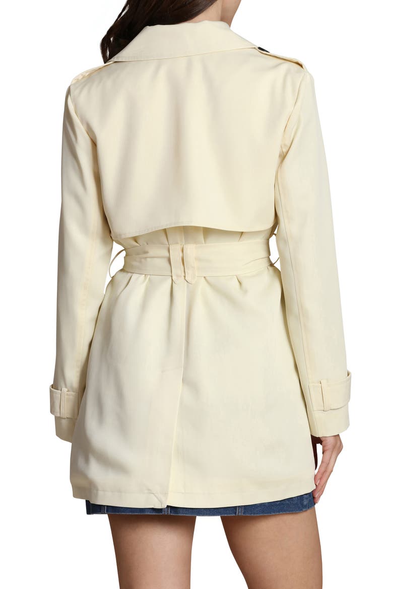Double Breasted Short Trench Coat, Alternate, color, BUTTERMILK