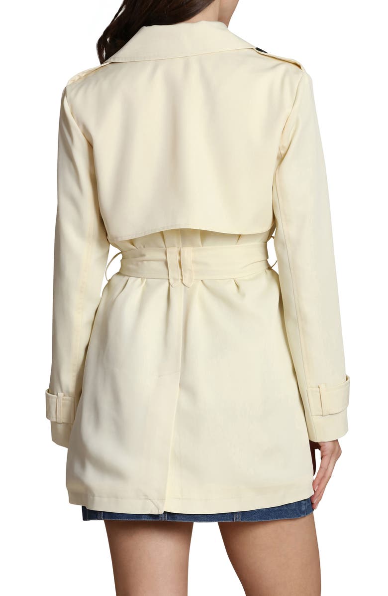 Avec Les Filles Double Breasted Short Trench Coat, Alternate, color, Buttermilk