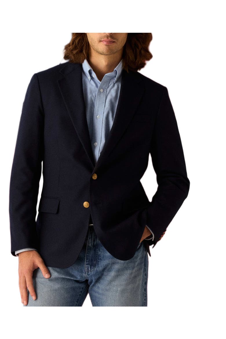 Booth Single Breasted Brushed Wool Blazer, Main, color, Navy