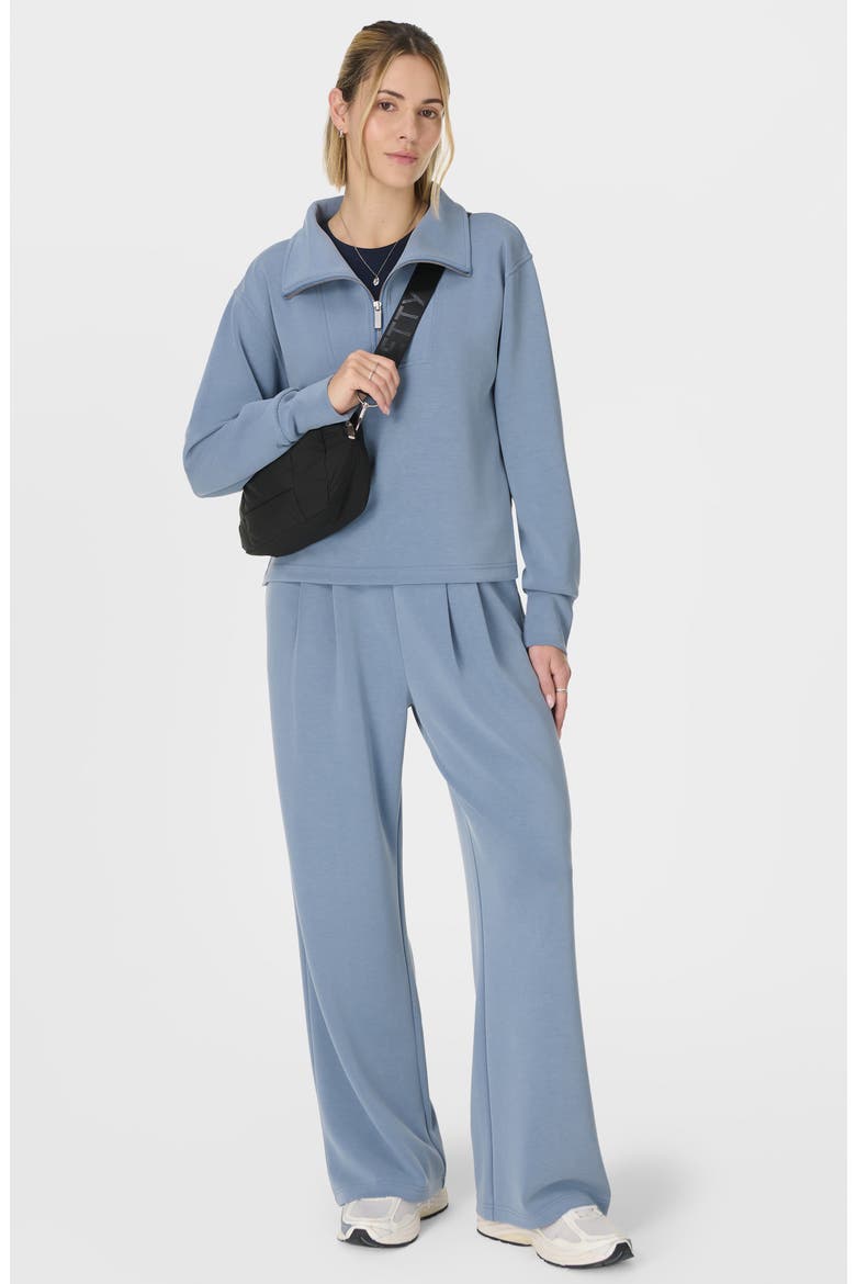 Sand Wash Half Zip Sweatshirt, Alternate, color, LUXE BLUE