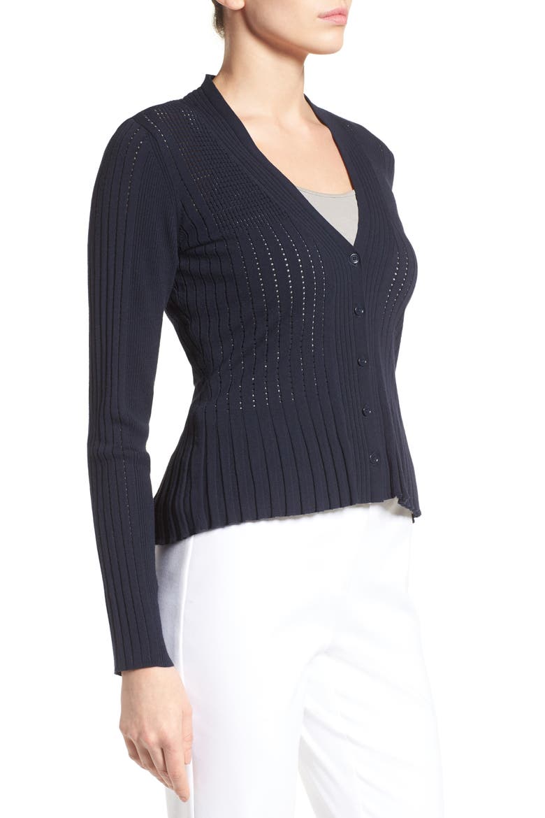 Peplum Cardigan, Alternate, color, NAVY NIGHT