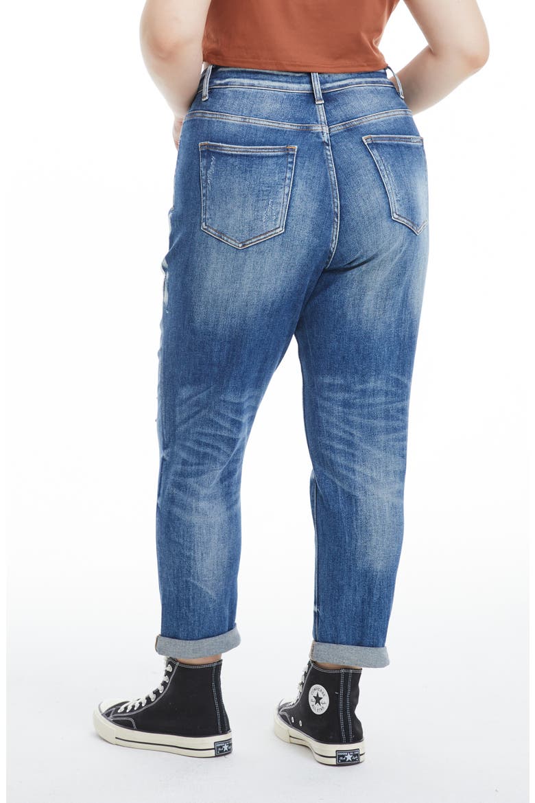 Painted High Waist Cuff Mom Jeans, Alternate, color, MASCARA
