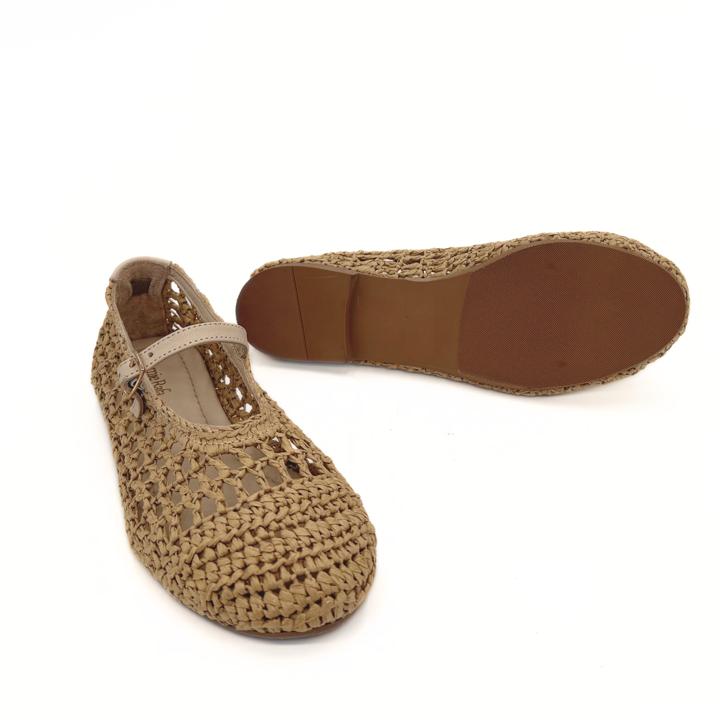 Elaina Raffia Mary Janes, Alternate, color, Beige