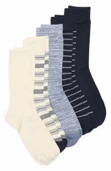 NORDSTROM RACK 5-Pack Assorted Stripe Cable Dress Socks