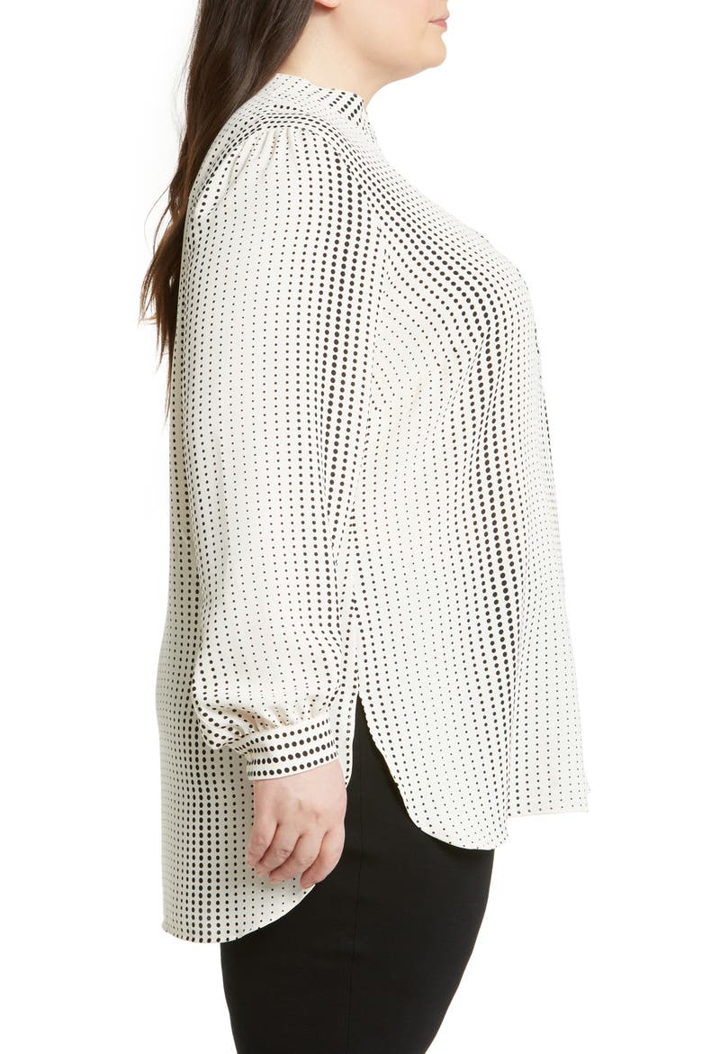 Gradient Dot Print Popover Blouse, Alternate, color, ANNE WHITE/ ANNE BLACK