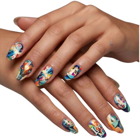 2-Pack Nail Polish Strips Abstract Pop Art Set - 32ct