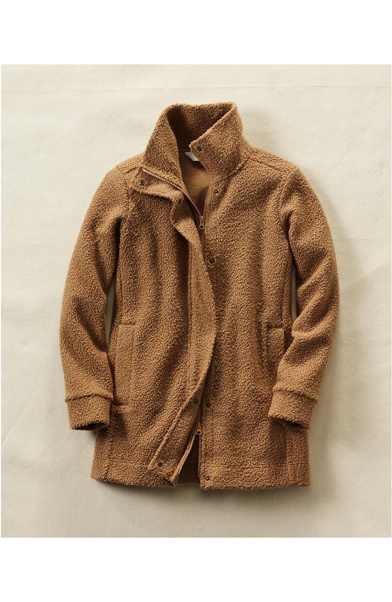 Lands' End Boucle Fleece Coat, Alternate, color, Honey Beige
