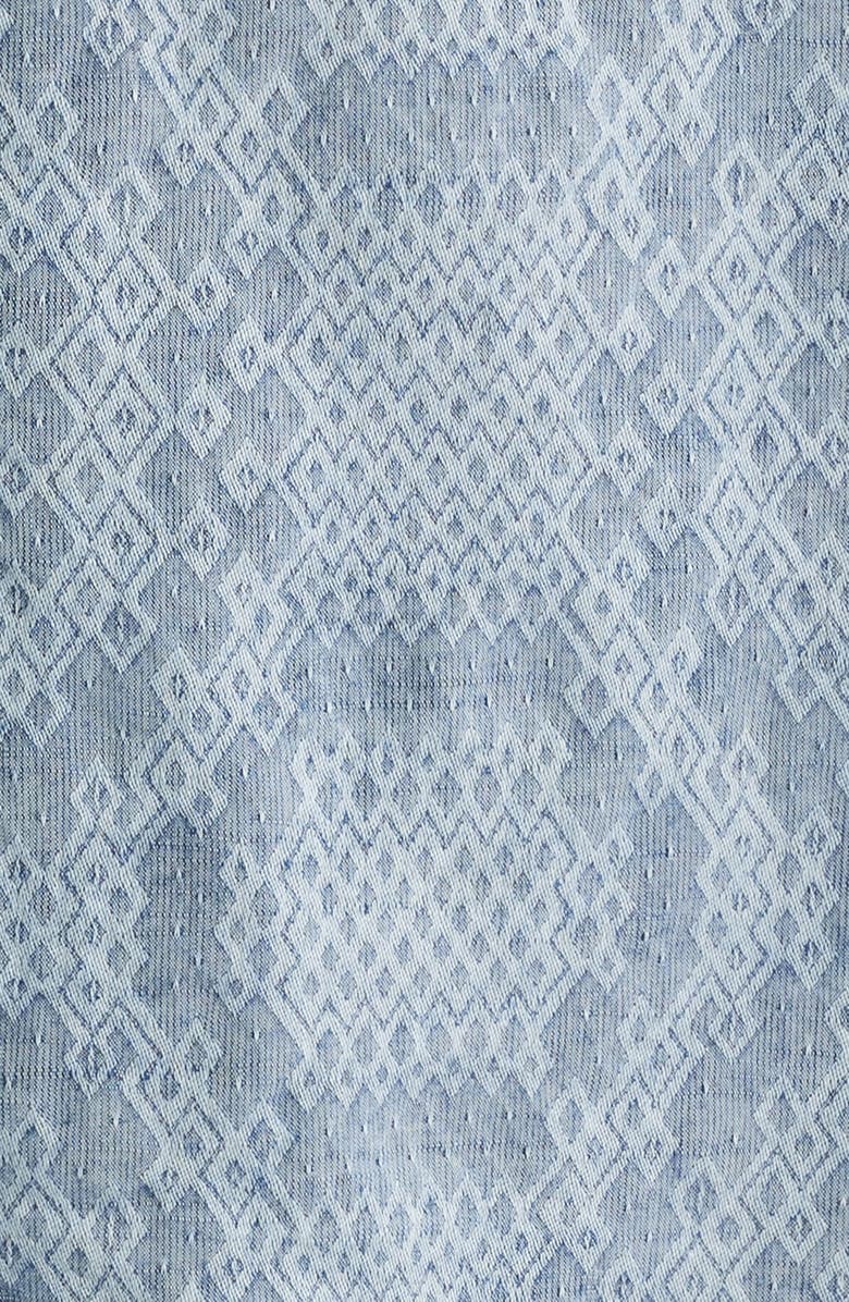 Corridor Diamond Jacquard Cotton Camp Shirt, Alternate, color, Blue