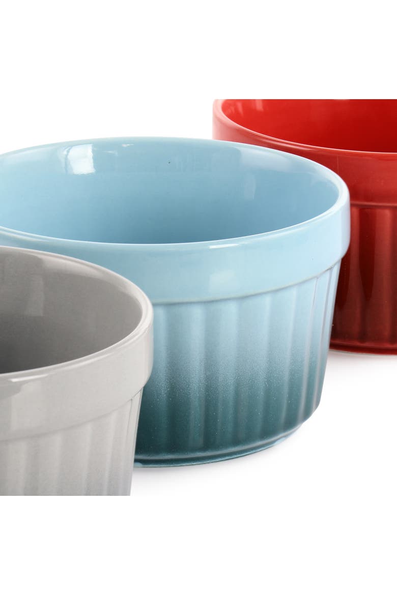 Thornburg 6 Piece 12 Ounce Round Stoneware Ramekin Set, Alternate, color, Blue
