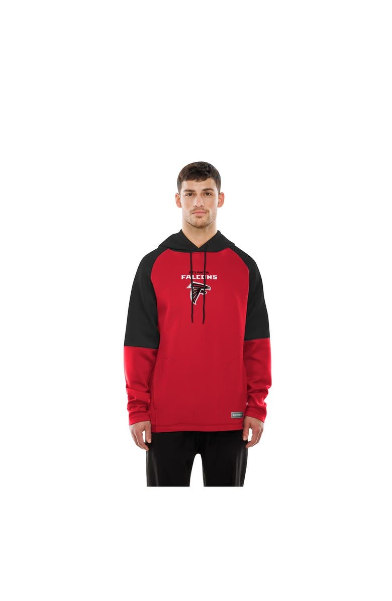 New Era Men's New Era  Red Atlanta Falcons Combine Authentic Color Block Raglan Pullover Hoodie, Alternate, color, Red