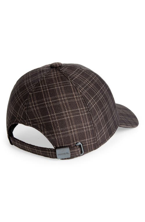 Vince Kirkby Plaid Wool Blend Baseball Cap In Brown