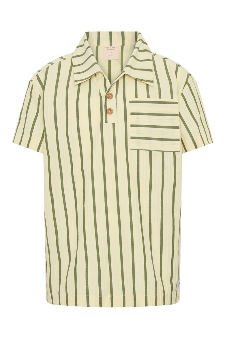 Kids' Vertical Stripe Polo Shirt, Main, color, OLIVE
