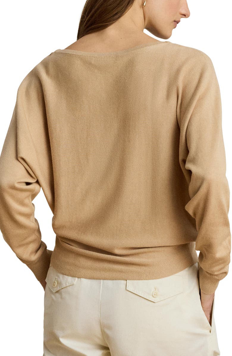 Lauren Ralph Lauren Boat Neck Cotton & Modal Sweater, Alternate, color, Brown