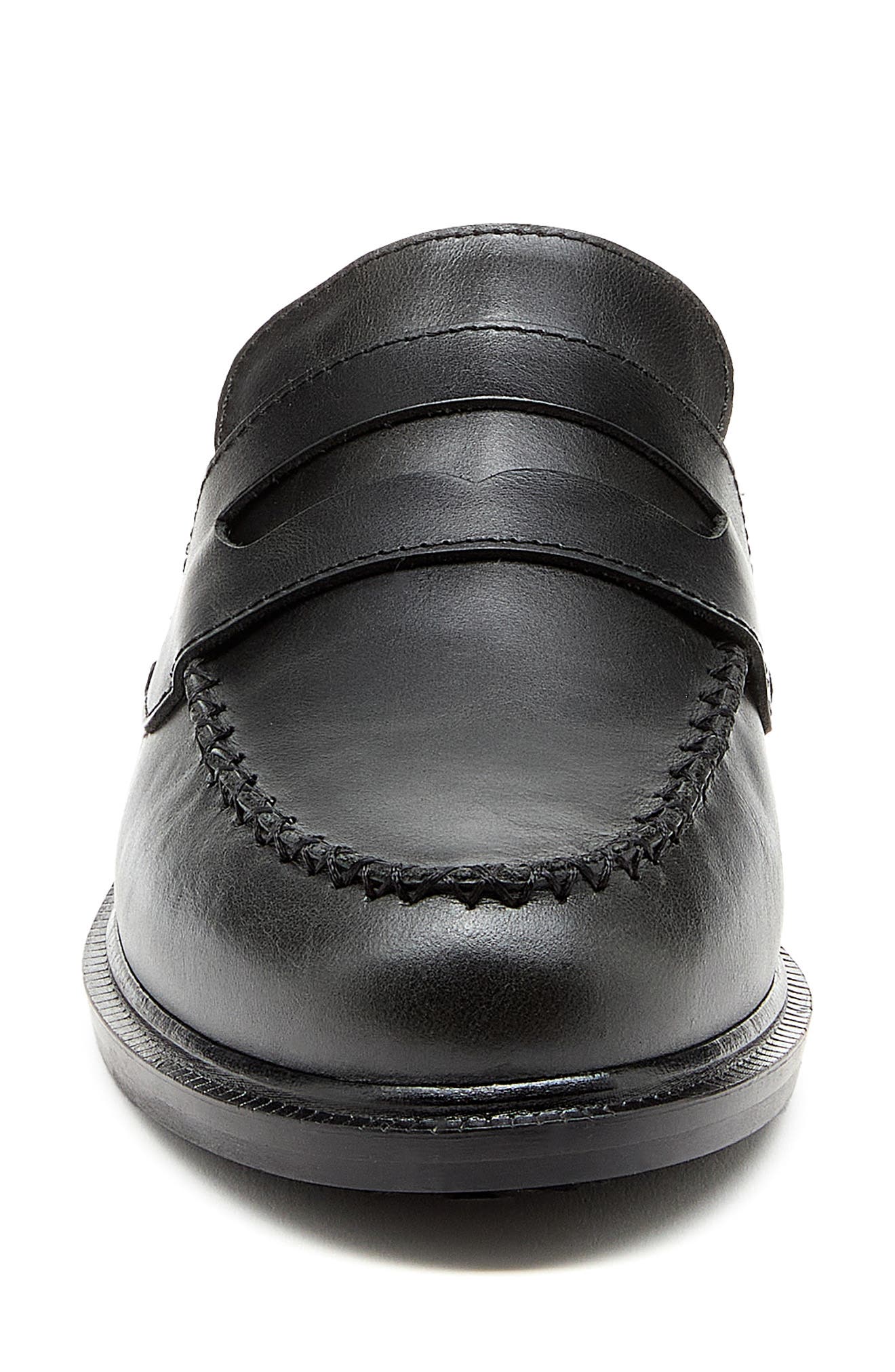 Kelsi Dagger Brooklyn Lock Faux Shearling Lined Mule, Alternate, color, Black