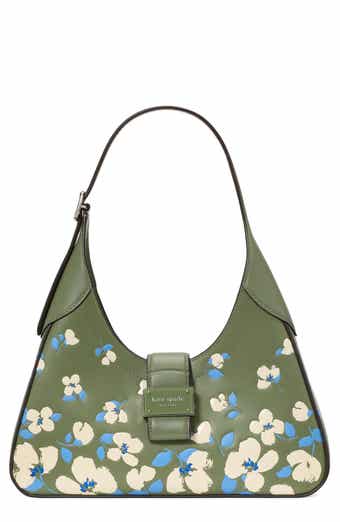 noveau painterly bouquet embossed leather shoulder bag