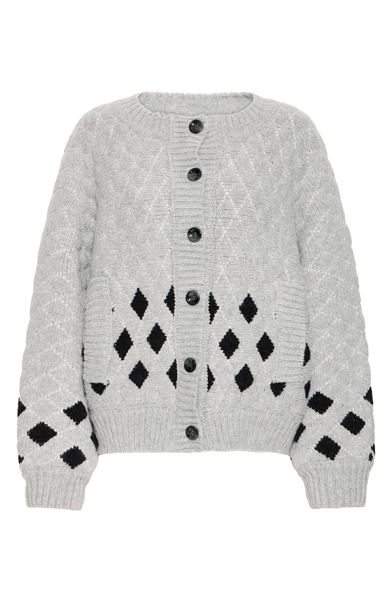 ICHI Diamond Knit Cardigan