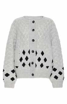 ICHI Diamond Knit Cardigan