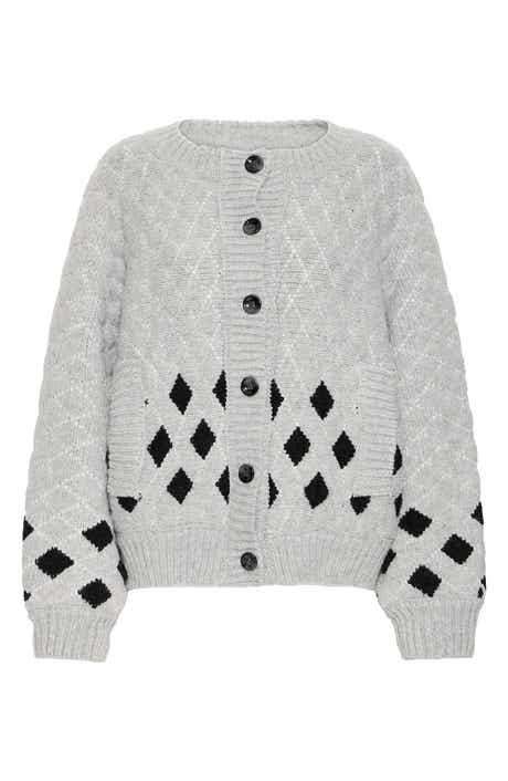 ICHI Diamond Knit Cardigan