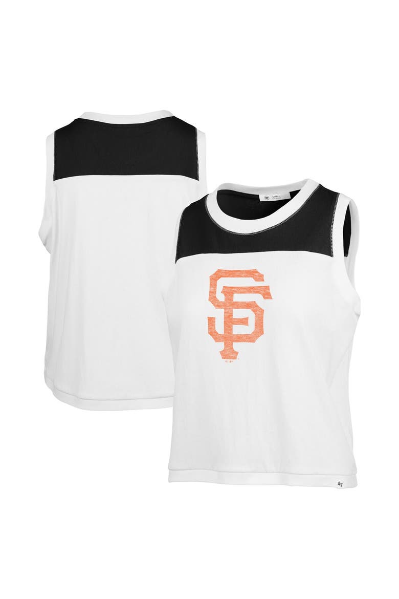 Women's '47 White San Francisco Giants Premier Zoey Waist Length Tank Top, Main, color, White