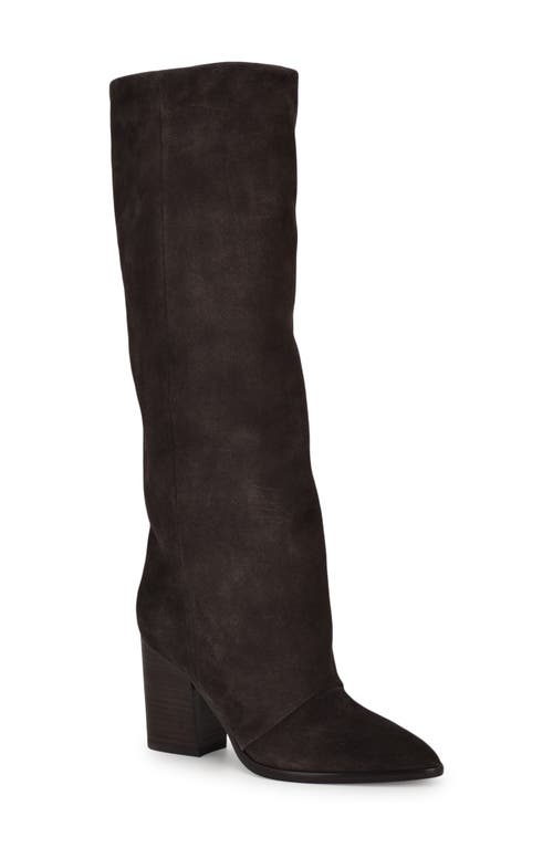 Nine West Chicke Pointed Toe Knee High Boot in Dark Brown 