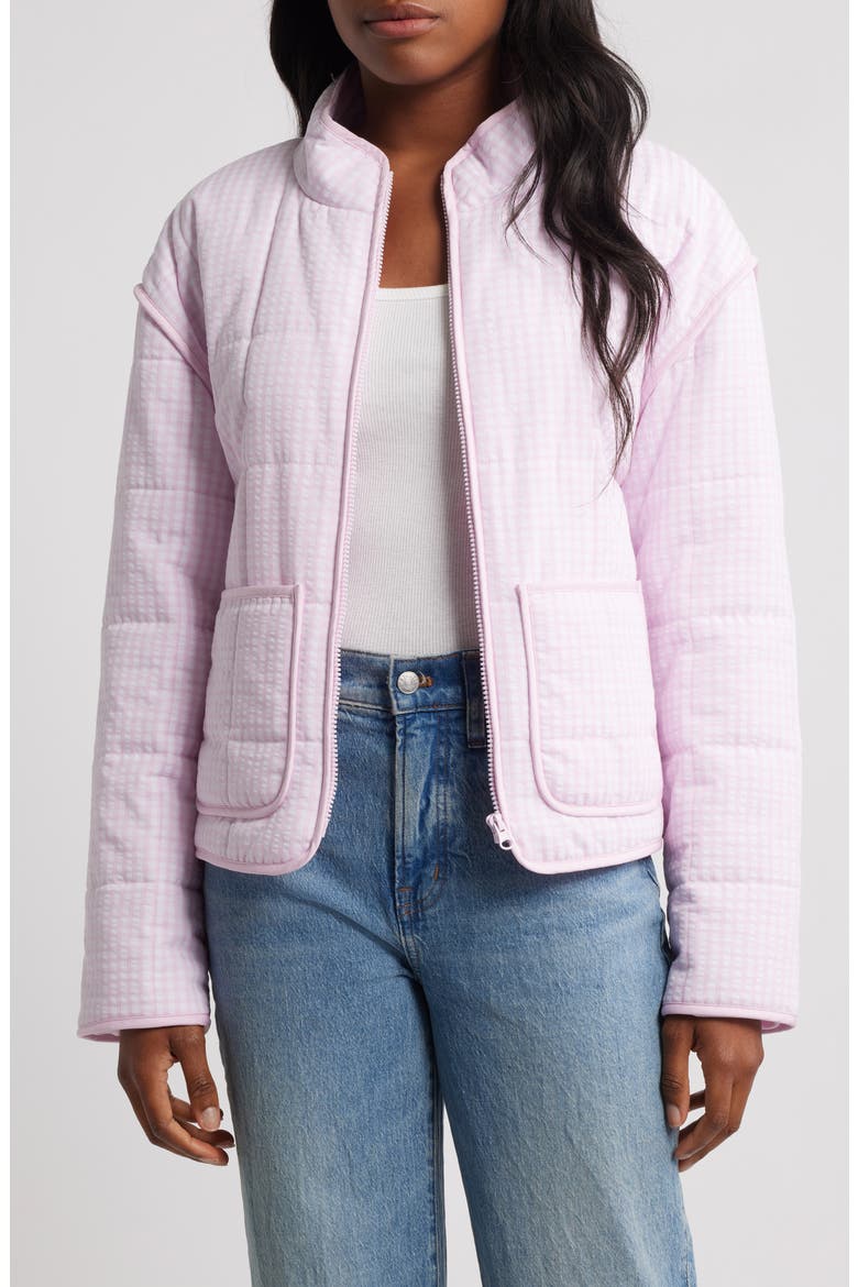 Quilted Jacket, Main, color, LIGHT PINK COMBO