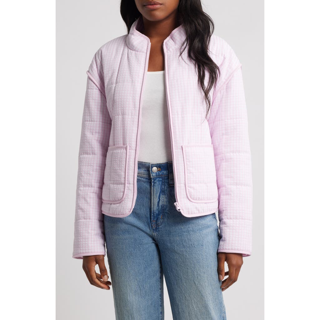 Thread & Supply Box Quilted Zip Jacket In Pink