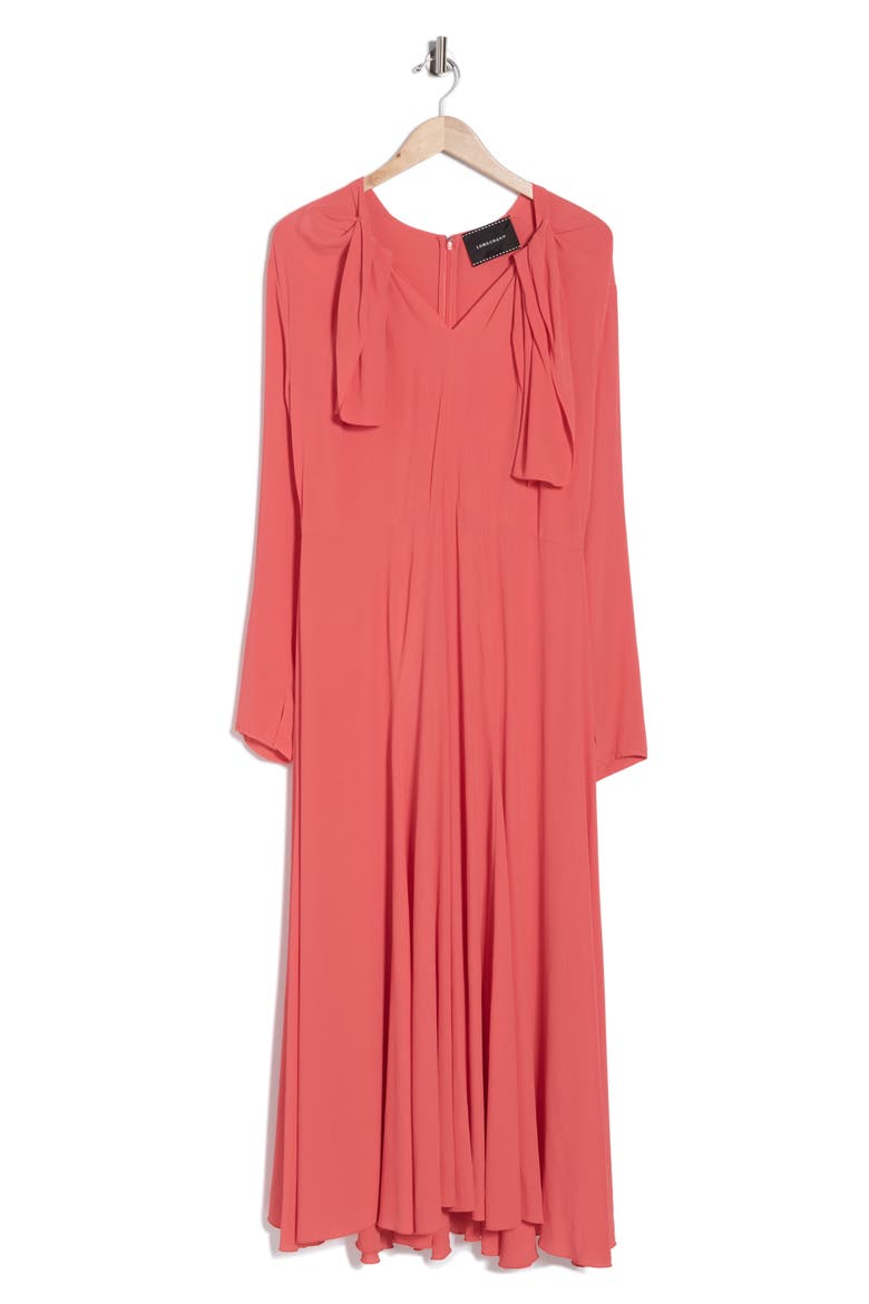 Tie Neck Midi Dress, Alternate, color, GOJI