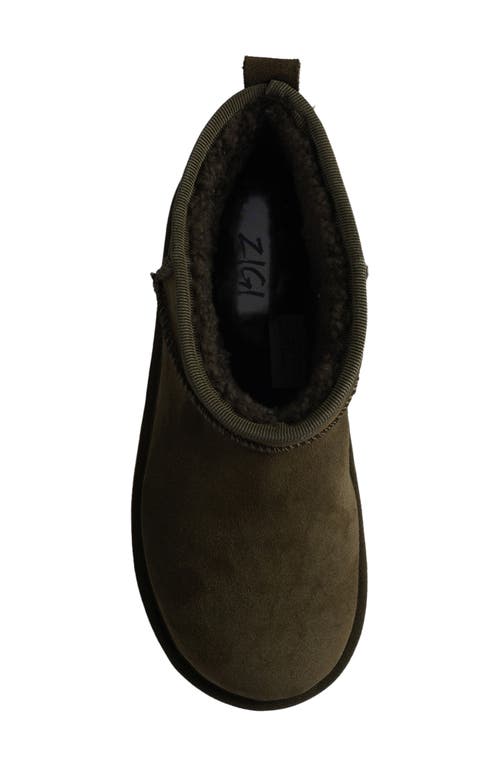 Zigi Bliss Faux Shearling Platform Bootie In Green