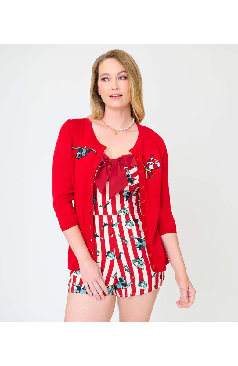 Unique Vintage 1950s Spaghetti Strap Romper, Alternate, color, White & Red W/ Elephant Print