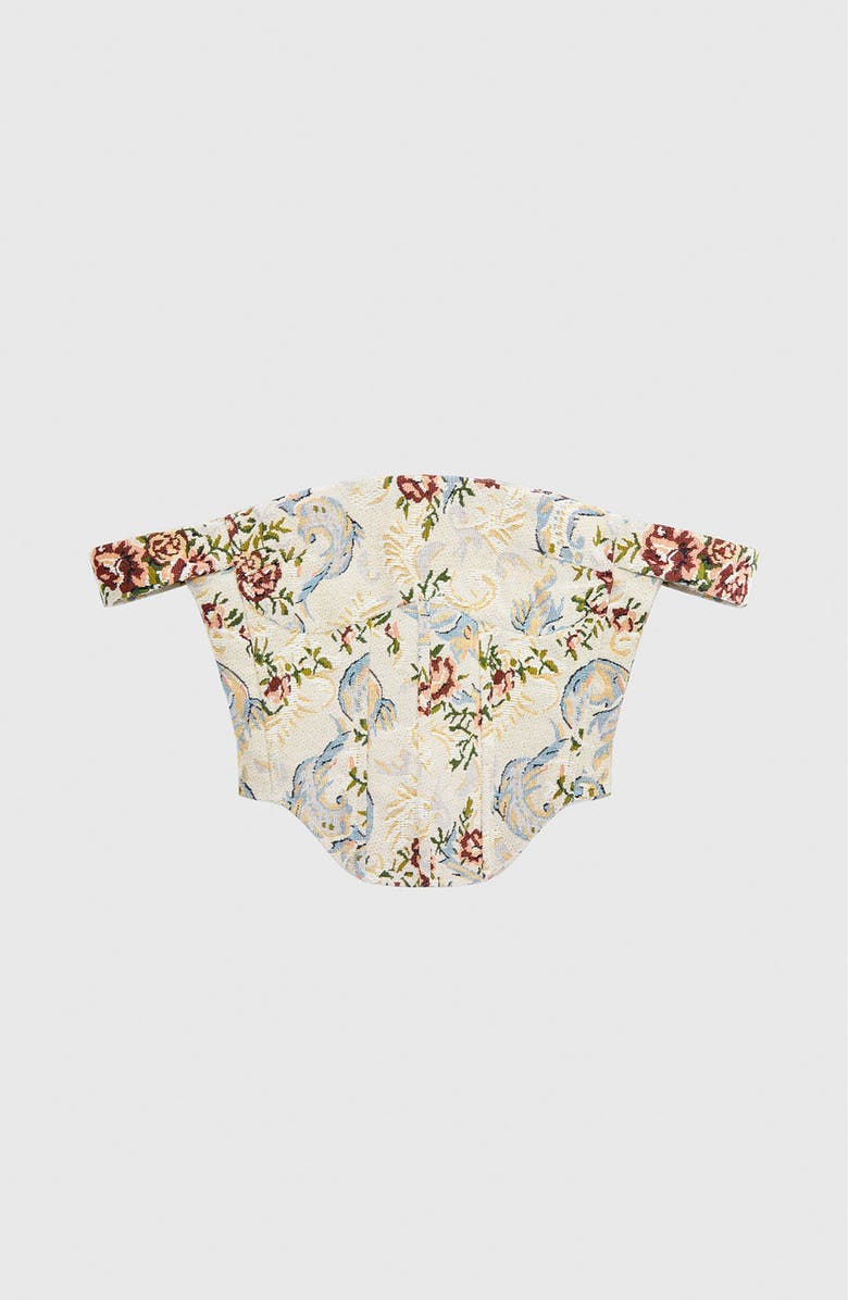 Manière De Voir Bonnie Floral Jacquard Bardot Corset Top, Alternate, color, Beige